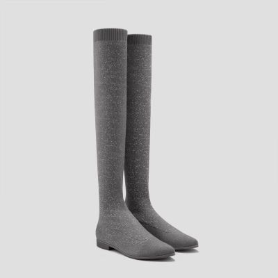 Pointed-Toe Over-the-Knee Boots (Michaela）